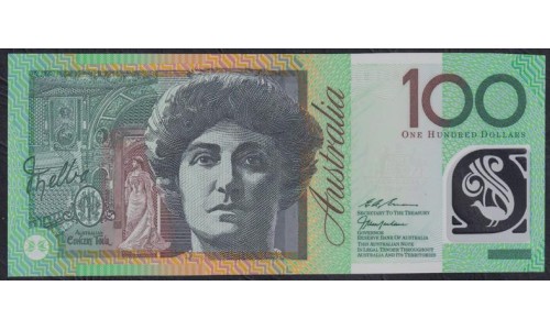 Австралия 100 долларов 1998 года, Полимер, AA 989021208 (AUSTRALIA 100 Dollars 1998, Polymer) P 55b(1): UNC