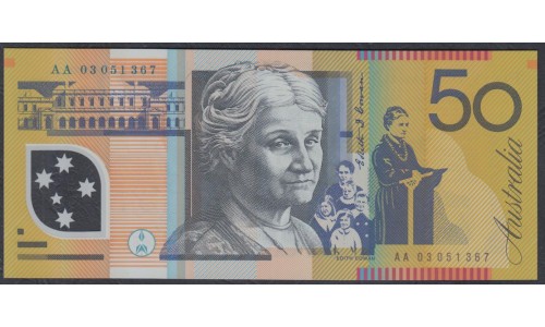 Австралия 50 долларов 2003 года, Полимер, Серия АА (AUSTRALIA 50 Dollars 2003, Polymer) P 60a: UNC