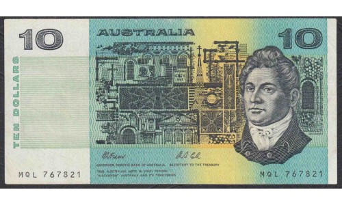 Австралия 10 долларов 1974-1991 года (AUSTRALIA 10 Dollars 1974-1991) P 45g: VF/XF