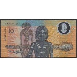 Австралия 10 долларов ND 1988 года, Полимер (AUSTRALIA 10 Dollars 1988, Polymer) P49a: UNC