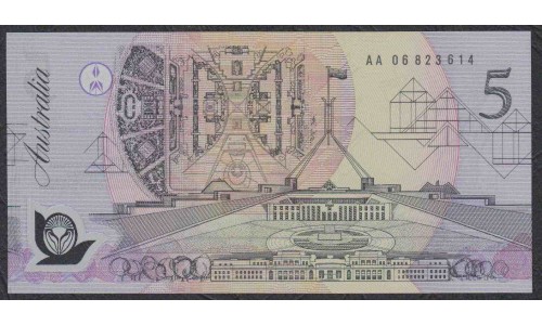 Австралия 5 долларов 1992 г. (AUSTRALIA 5 Dollars 1992) P 50a: UNC