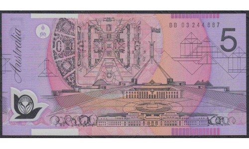 Австралия 5 долларов 2003 года, Полимер (AUSTRALIA 5 Dollars 2003, Polymer) P 57b: UNC