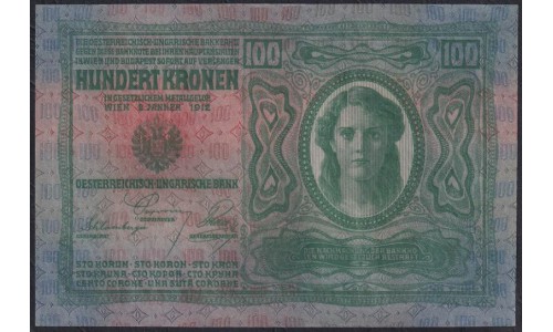 Австрия 100 крон 1912 года, 2443  28945 (Austria 100 kronen 1912) P 12: UNC