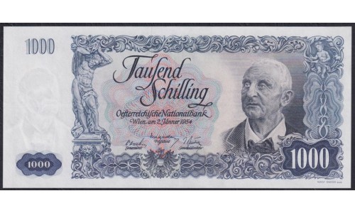 Австрия 1000 шиллингов 1954 года, РАРИТЕТ, AC 924746 (Austria 1000 Schilling 1954) P 135: UNC