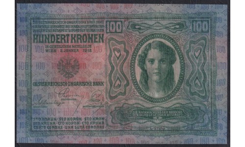 Австрия 100 крон 1912 года (Austria 100 kronen 1912 year) P 12 : UNC