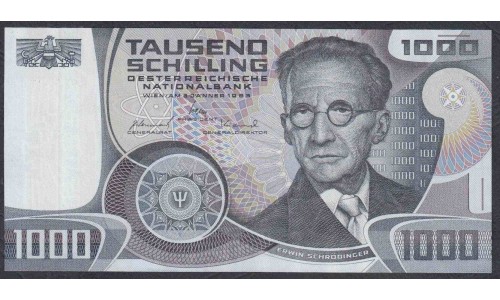 Австрия 1000 шиллингов 1983 года, Серия чёрная (Austria 1000 Schilling 1983, Black serial) P 152a: UNC