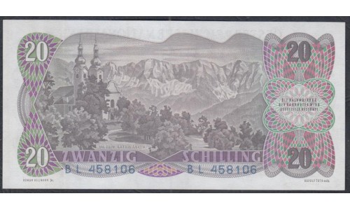 Австрия 20 шиллингов 1956 года (Austria 20 Schilling 1956) P 136: UNC