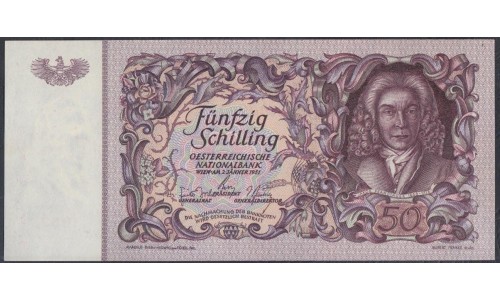 Австрия 50 шиллингов 1951 года (Austria 50 Schilling 1951) P 130: aUNC/UNC