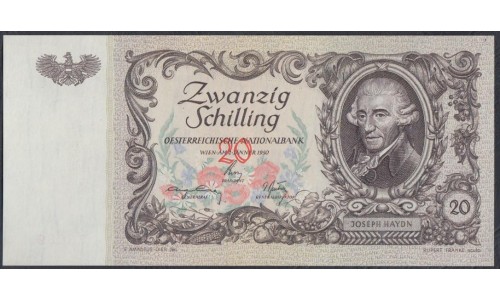 Австрия 20 шиллингов 1950 года (Austria 20 Schilling 1950) P 129a: aUNC/UNC