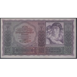 Австрия 500000 крон 1922 года, Крайне Редкие (Austria 500000 kroneы 1922) P 84: XF/aUNC