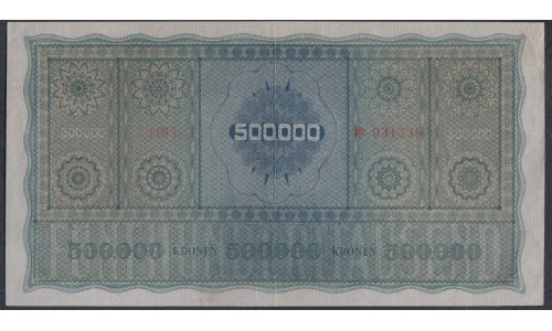 Австрия 500000 крон 1922 года, Крайне Редкие (Austria 500000 kroneы 1922) P 84: XF/aUNC