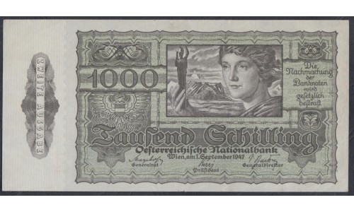 Австрия 1000 Шиллингов 1947 года, Просто Редкость (Austria 1000 Schilling 1947) P 125(1): aUNC