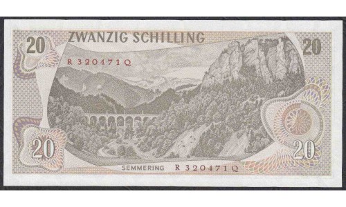 Австрия 20 шиллингов 1967 года (Austria 20 Schilling 1967 year) P 142 : UNC