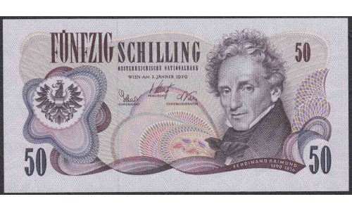 Австрия 50 шиллингов 1970 года (Austria 50 Schilling 1970 year) P 143 : UNC