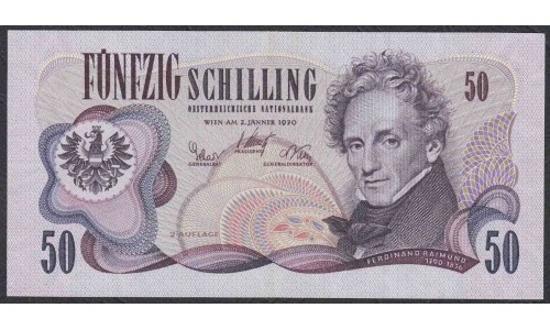 Австрия 50 шиллингов 1970 года (Austria 50 Schilling 1970 year) P 144 : XF/аUNC