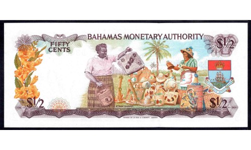 Багамские Острова 50 центов 1968 г. (BAHAMAS 50 Cents L. 1968) P26:Unc