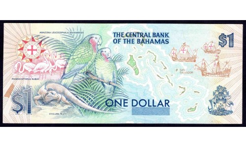 Багамские Острова 1 доллар L. 1974 (1992) г. выпуск к 500 летью открытия Багамских островов (BAHAMAS 1 Dollar L. 1974 (1992)) P 50: UNC