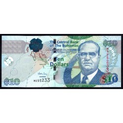 Багамские Острова 10 долларов 2009 г. (BAHAMAS 10 Dollars 2009) P73А:Unc