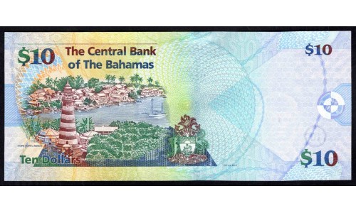 Багамские Острова 10 долларов 2009 г. (BAHAMAS 10 Dollars 2009) P73А:Unc