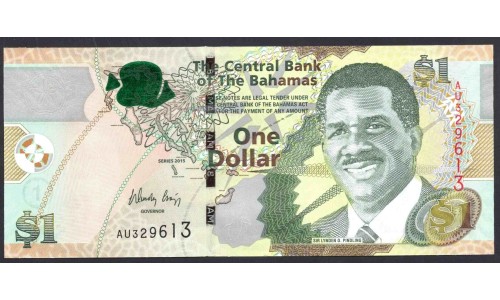 Багамские Острова 1 доллар 2015 г. (BAHAMAS 1 Dollar 2015) P71А:Unc