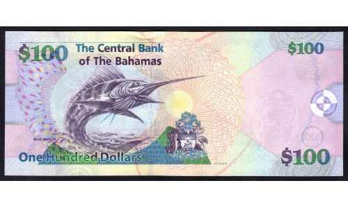 Багамские Острова 100 долларов 2009 г. (BAHAMAS 100 Dollars 2009) P 76: UNC