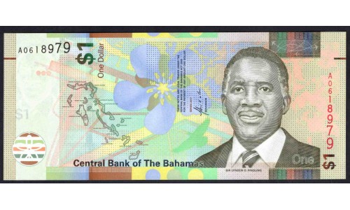 Багамские Острова 1 доллар 2017 г. (BAHAMAS 1 Dollar 2017) P 77: UNC