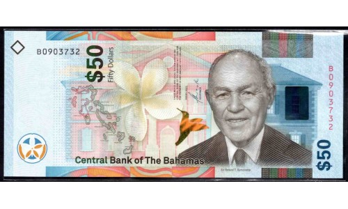 Багамские Острова 50 долларов 2019 г. (BAHAMAS 50 Dollars 2019) PNew:Unc