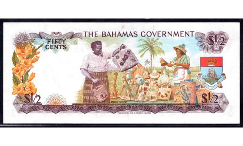 Багамские Острова 50 центов 1965 г. (BAHAMAS 50 Cents L. 1965) P17a:Unc