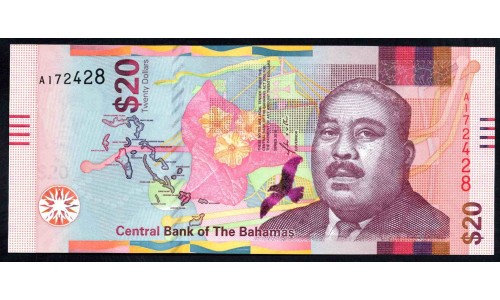 Багамские Острова 20 долларов 2019 г. (BAHAMAS 20 Dollars 2019) PNew:Unc