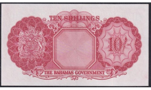 Багамские Острова 10 шиллингов L.1936(1953) года, РЕДКИЕ (BAHAMAS 10 Shillings Bahamas Government L. 1936 (1953)) P 14d: UNC