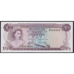 Багамские Острова 50 центов 1965 г. (BAHAMAS 50 Cents L. 1965) P17a:Unc