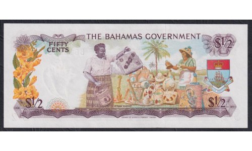 Багамские Острова 50 центов 1965 г. (BAHAMAS 50 Cents L. 1965) P17a:Unc