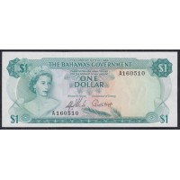 Багамские Острова 1 доллар 1965 г. (BAHAMAS 1 Dollar  L. 1965) P 18a: UNC 