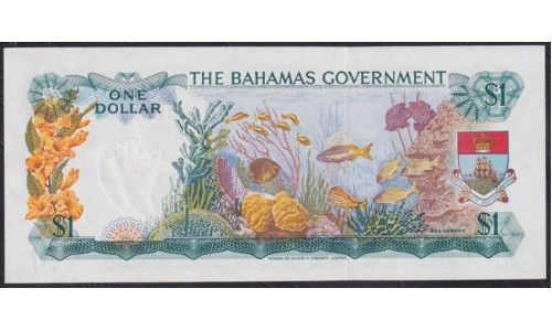 Багамские Острова 1 доллар 1965 г. (BAHAMAS 1 Dollar  L. 1965) P 18a: UNC 
