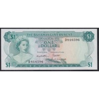 Багамские Острова 1 доллар 1965 г. (BAHAMAS 1 Dollar  L. 1965) P 18b: UNC 