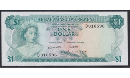 Багамские Острова 1 доллар 1965 г. (BAHAMAS 1 Dollar  L. 1965) P 18b: UNC 