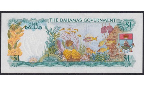 Багамские Острова 1 доллар 1965 г. (BAHAMAS 1 Dollar  L. 1965) P 18b: UNC 