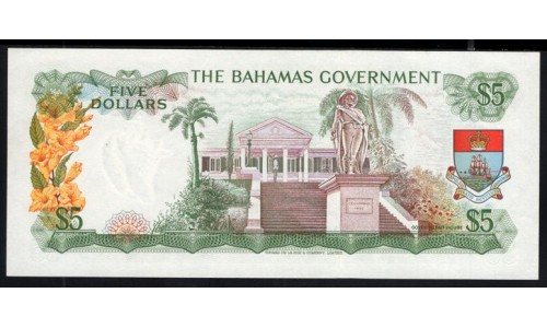 Багамские Острова 5 долларов 1965 года (BAHAMAS 5 Dollars 1965) P 20a: UNC
