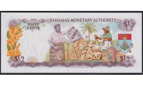 Багамские Острова 50 центов 1968 г. (BAHAMAS 50 Cents L. 1968) P26:Unc