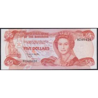 Багамские Острова 5 долларов L. 1974 (1984) г. (BAHAMAS 5 Dollars L. 1974 (1984)) P45b: UNC