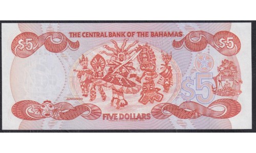 Багамские Острова 5 долларов L. 1974 (1984) г. (BAHAMAS 5 Dollars L. 1974 (1984)) P45b: UNC