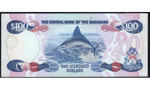 Багамские Острова 100 долларов 1996 года, Редкие (BAHAMAS 100 Dollars 1996) P 62: UNC
