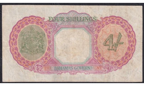 Багамские Острова 4 шиллинга L.1936 года (BAHAMAS 4 Shillings Bahamas Government L. 1936) P 9e: VF (хрустят)