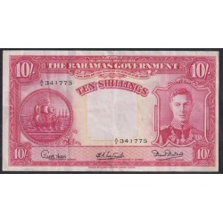 Багамские Острова 10 шиллингов L.1936 года, РЕДКИЕ (BAHAMAS 10 Shillings Bahamas Government L. 1936) P 10d: VF/XF в хрусте.