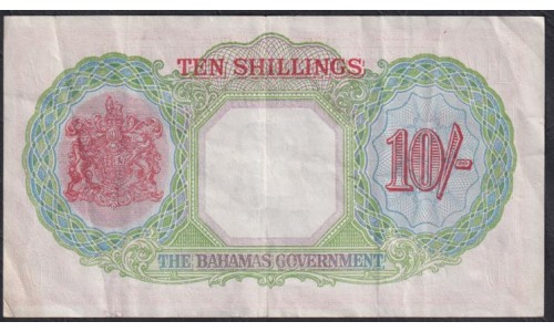 Багамские Острова 10 шиллингов L.1936 года, РЕДКИЕ (BAHAMAS 10 Shillings Bahamas Government L. 1936) P 10d: VF/XF в хрусте.
