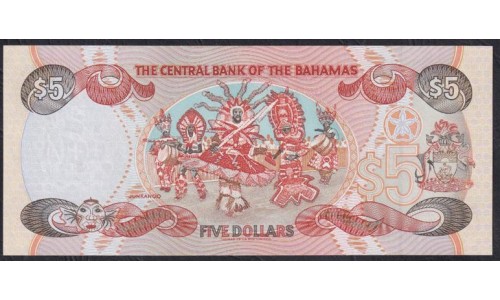 Багамские Острова 5 долларов 1997 год, V284537  (BAHAMAS 5 Dollars 1997) P 63a: UNC