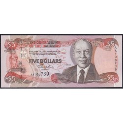 Багамские Острова 5 долларов 2001 год, AA108739 (BAHAMAS 5 Dollars 2001) P 63b: UNC