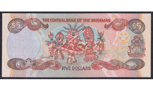 Багамские Острова 5 долларов 2001 год, AA108739 (BAHAMAS 5 Dollars 2001) P 63b: UNC