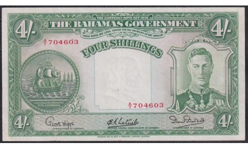 Багамские Острова 4 шиллинга L.1936 (BAHAMAS 4 Shillings Bahamas Government L. 1936) P 9e: XF 