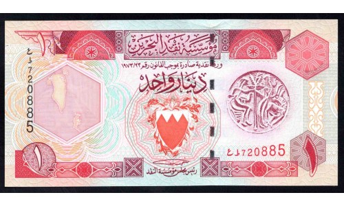 Бахрейн 1 динар L. 1973 г. (BAHRAIN 1 Dinar L.1973 g.) P19b:Unc